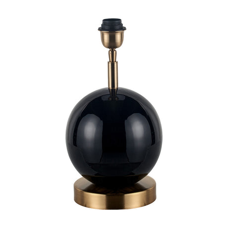 Sofia Black & Gold Enamel Table Lamp with Slubbed Shade