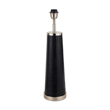 Laurence Black Croc Leather & Silver Table Lamp with White Shade