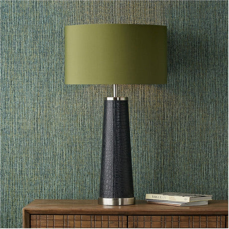 Laurence Black Croc Leather & Silver Table Lamp Base - 54cm