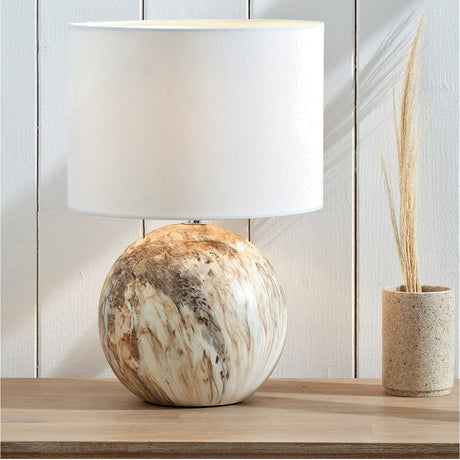 Viejo Stone Effect Ceramic Table Lamp - 37cm