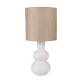 Aaliyah White Curved Bottle Ceramic Table Lamp - 51cm