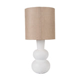Aaliyah White Curved Bottle Ceramic Table Lamp - 51cm