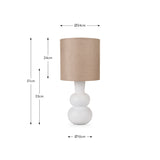 Aaliyah White Curved Bottle Ceramic Table Lamp - 51cm