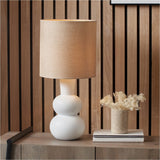 Aaliyah White Curved Bottle Ceramic Table Lamp - 51cm