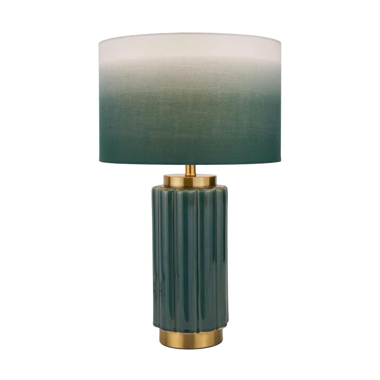 Lushan Green Scalloped Ceramic Table Lamp - 47cm
