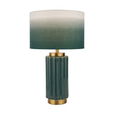 Lushan Green Scalloped Ceramic Table Lamp - 47cm