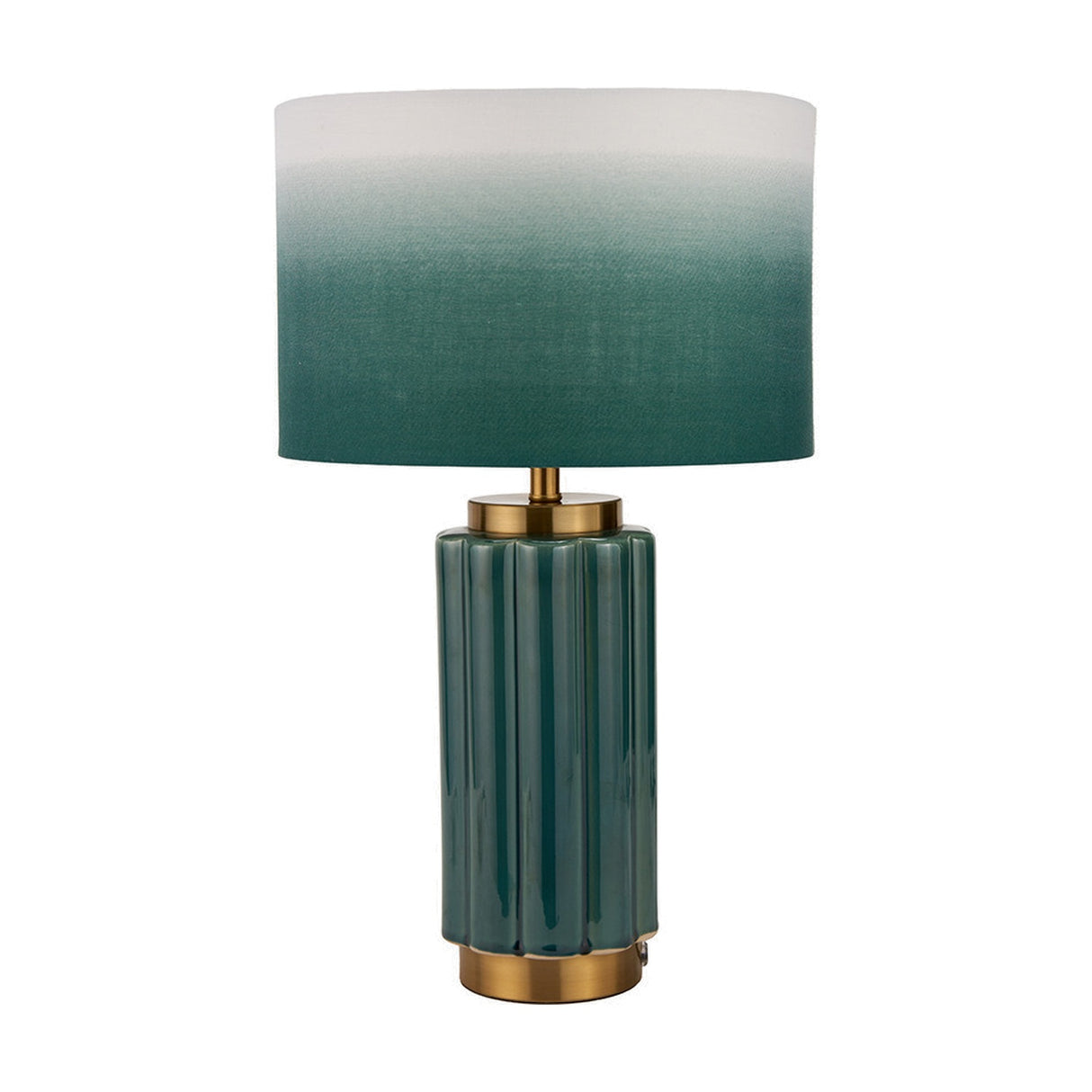 Lushan Green Scalloped Ceramic Table Lamp - 47cm
