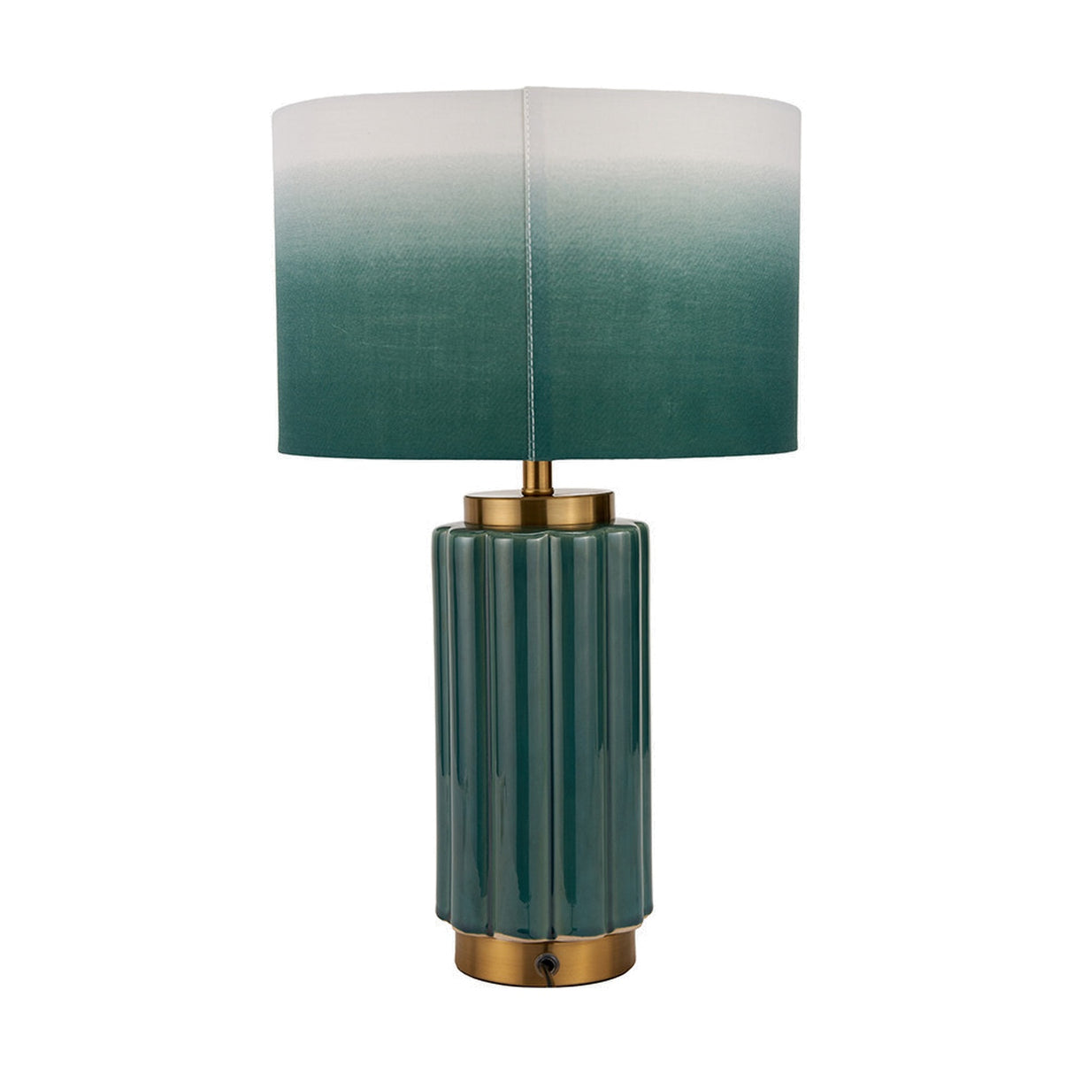 Lushan Green Scalloped Ceramic Table Lamp - 47cm