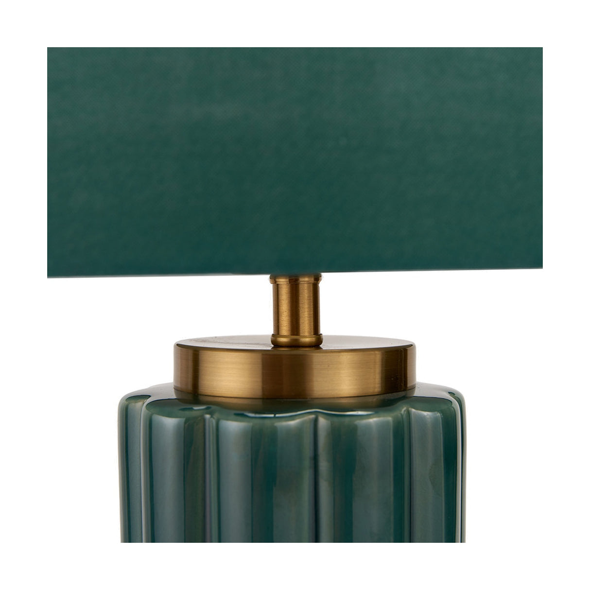 Lushan Green Scalloped Ceramic Table Lamp - 47cm