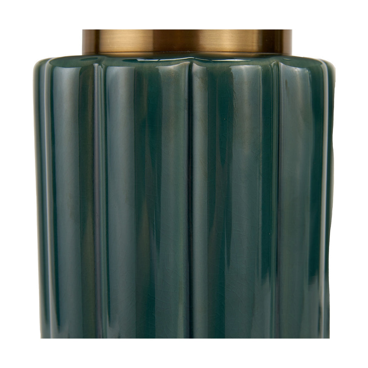 Lushan Green Scalloped Ceramic Table Lamp - 47cm