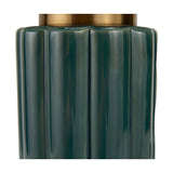 Lushan Green Scalloped Ceramic Table Lamp - 47cm