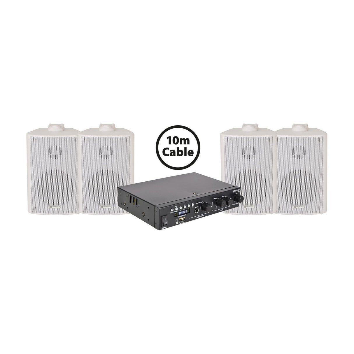 Adastra A22 Background Music Package with 4 BC3-W Wall Speakers