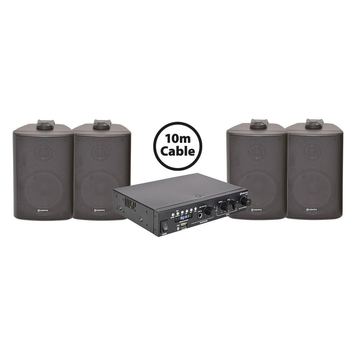 Adastra 4 x BC3-B Wall Speakers + A22 Bluetooth Amplifier