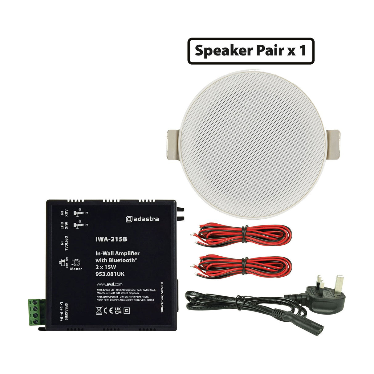 Adastra 2*SL3+IWA215B Bluetooth Mini Ceiling Speaker Package