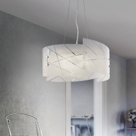 Sandrina 3 Light Glass Chandelier – White