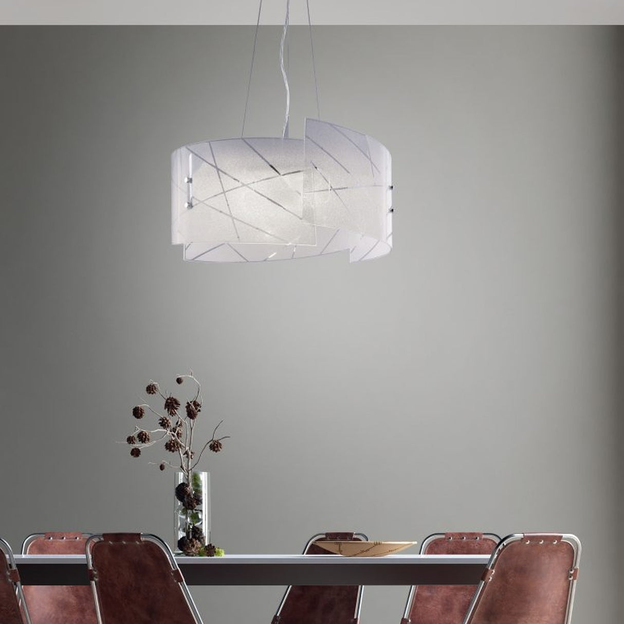 Sandrina 3 Light Glass Chandelier – White
