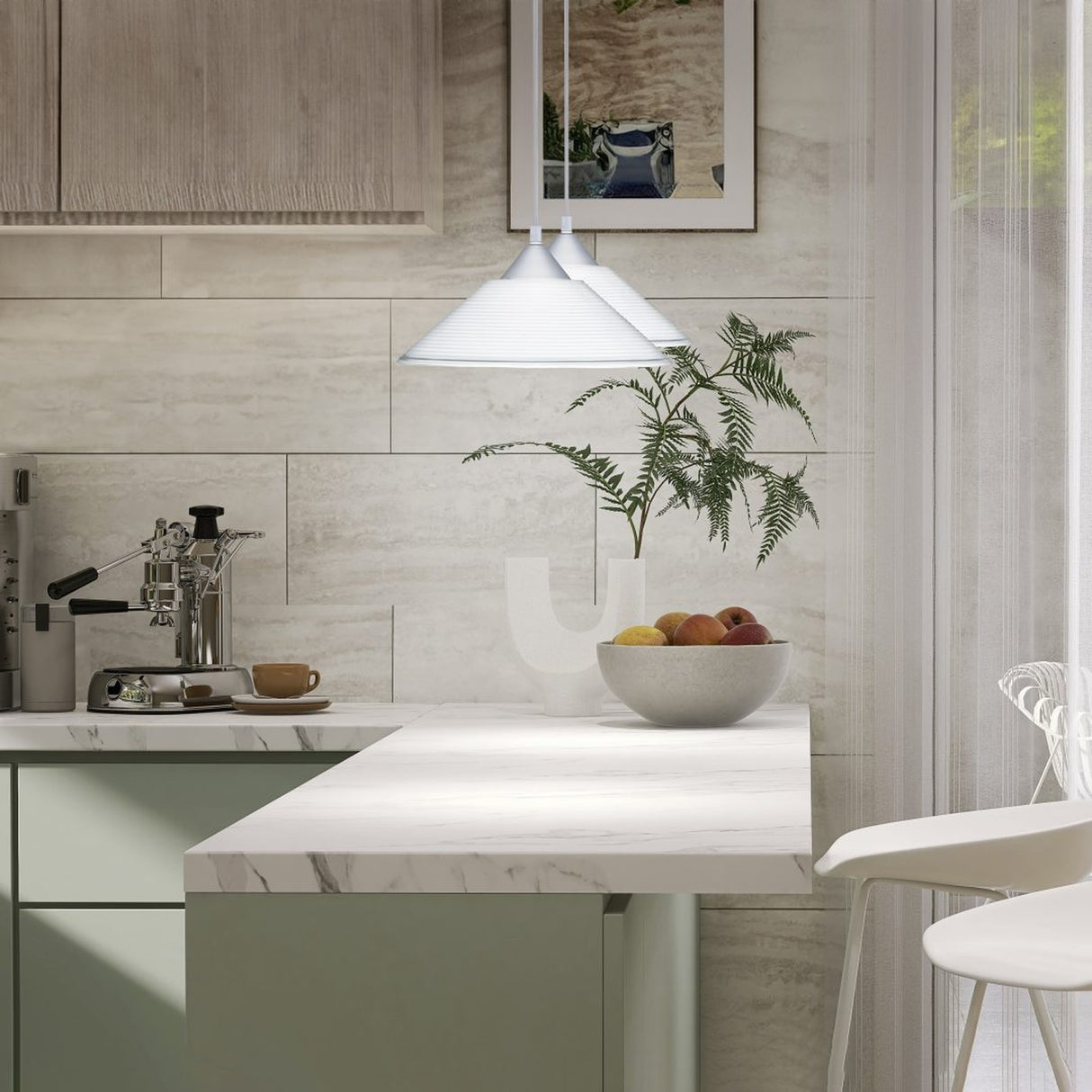 Diego Glass Pendant – Aluminium