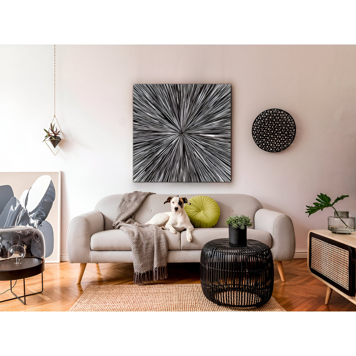 Centrifugo Monochrome Abstract Photography Print - 100x100cm