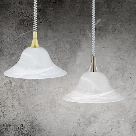Viola Glass Pendant – Satin Nickel