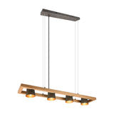 Bell 4 Light Wooden Chandelier – Antique Nickel