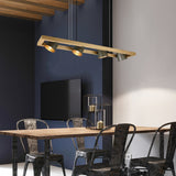 Bell 4 Light Wooden Chandelier – Antique Nickel