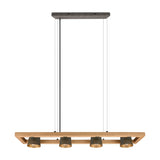 Bell 4 Light Wooden Chandelier – Antique Nickel