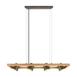 Bell 4 Light Wooden Chandelier – Antique Nickel