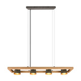 Bell 4 Light Wooden Chandelier – Antique Nickel