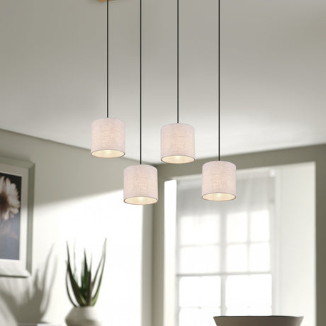 Elmau 4 Light Wooden Chandelier – Antique Nickel