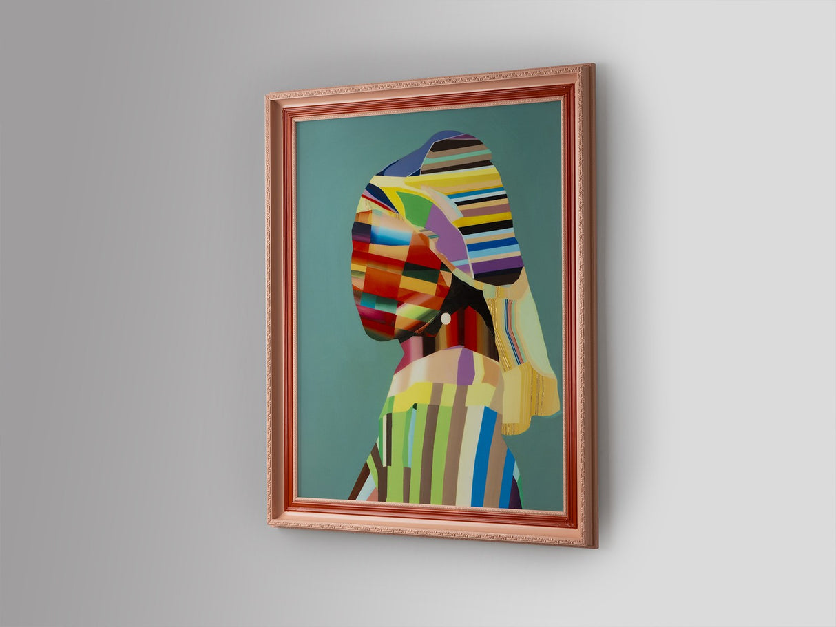 Joven Con Perla Pop Canvas Wall Art - Black
