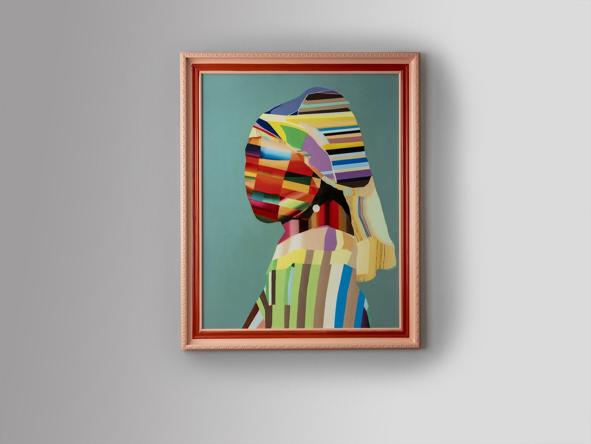 Joven Con Perla Pop Canvas Wall Art - Black