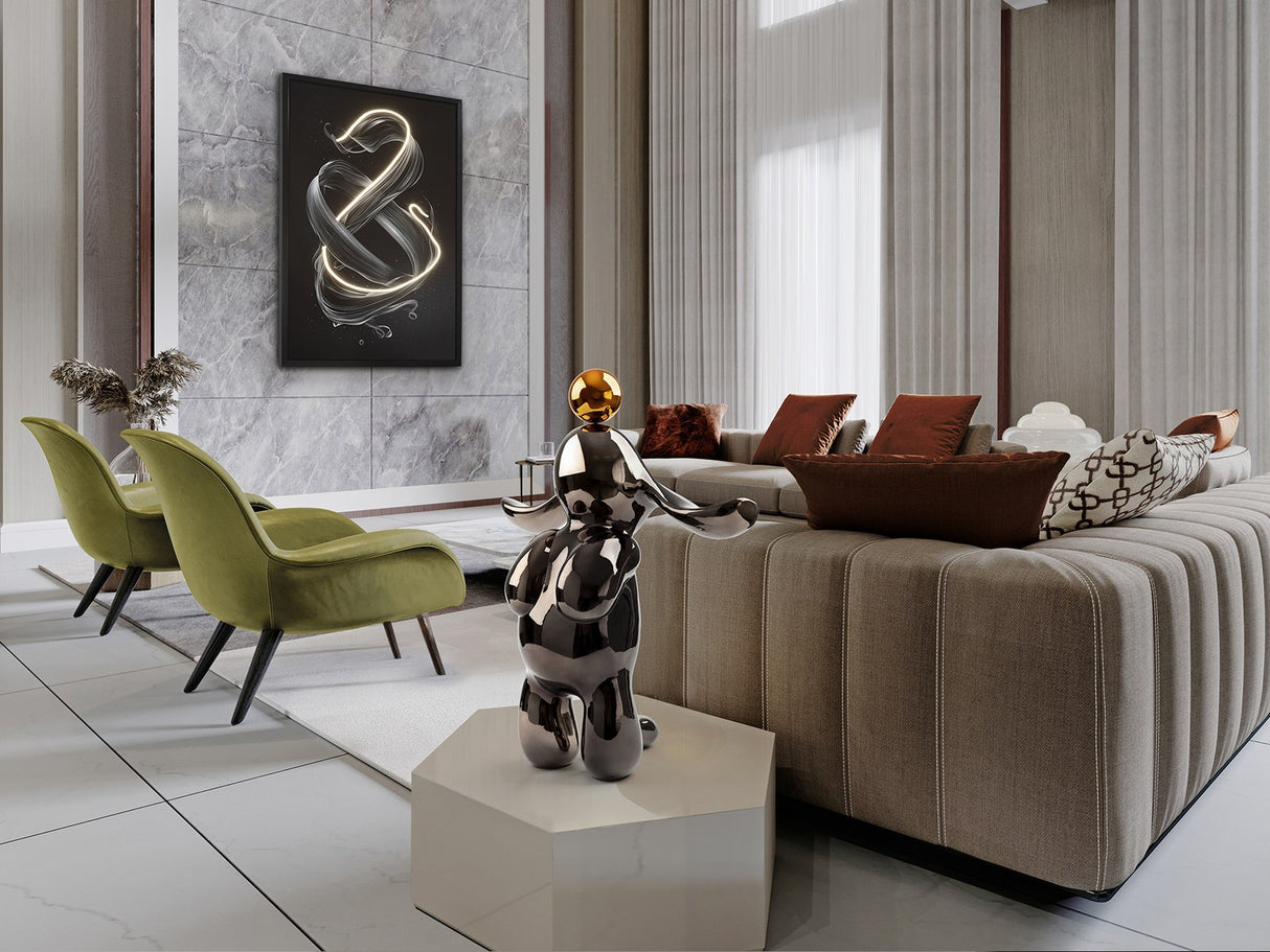 Conejo Sculpture - Grey and Orange