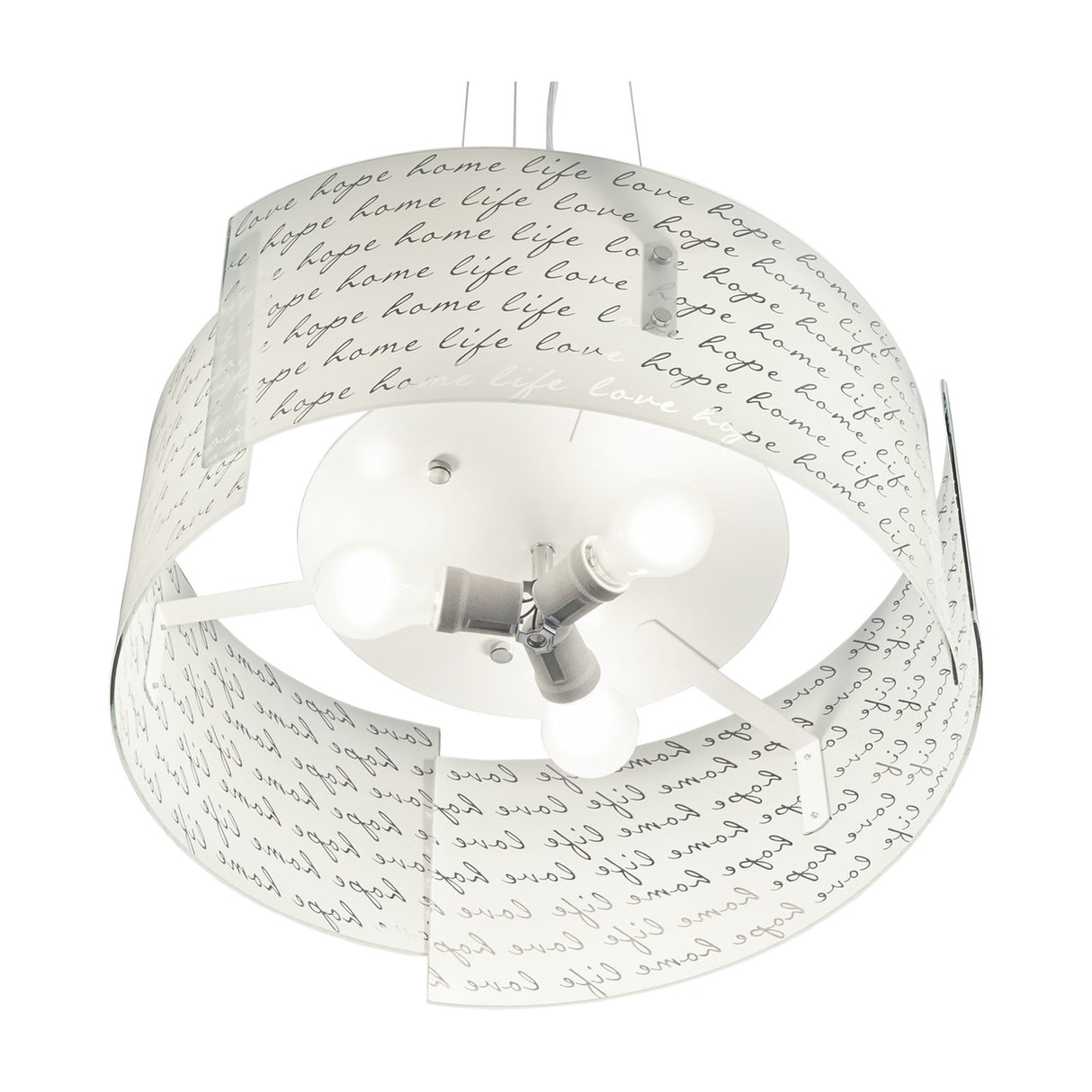 Signa 3 Light Glass Chandelier – White
