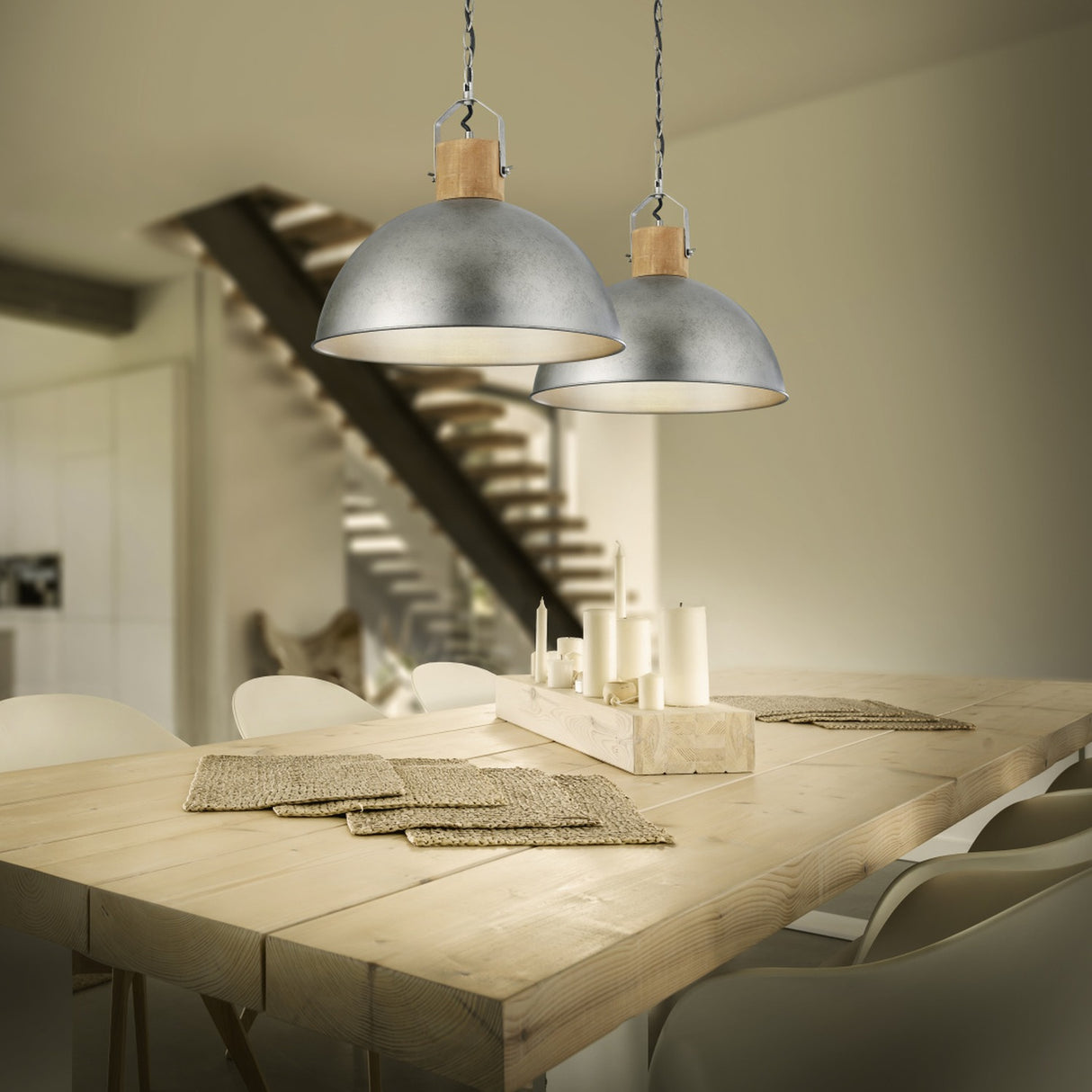 Delhi Wooden Pendant – Antique Nickel