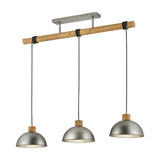 Delhi 3 Light Wooden Chandelier – Antique Nickel