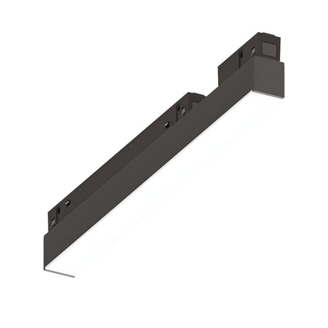 The Luxeon Dimmable Wide LED Linear Track Light 7W 3000K 1-10V - Black, with its black frame and streamlined design, is crafted for contemporary interiors. This energy-efficient lighting solution offers a sleek, minimalist aesthetic perfect for modern spaces.