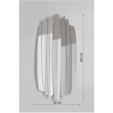 Tutti Faceted 7 Blade Full Length Mirror, 190cm high by 87cm wide, with an irregular outline formed by seven angled mirror blades, shown against a plain grey background with dimension labels.
