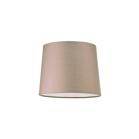 The Aethera Cone Lampshade - Dark Beige, 20cm showcases a cylindrical form with a smooth texture and subtle tapering towards the top. Its white interior lends a clean, minimalist appeal that complements a wide range of decor styles.