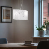 Spirelli 2 Light Glass Chandelier – White
