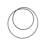 Two overlapping black circles on a white background create a shape similar to a stylized leaf or petal, with thin black lines extending from the points of intersection. This geometric pattern exudes a modern aesthetic reminiscent of the Glistis Dimmable LED Suspension Light 3000K, 55W - Black, 80cm.