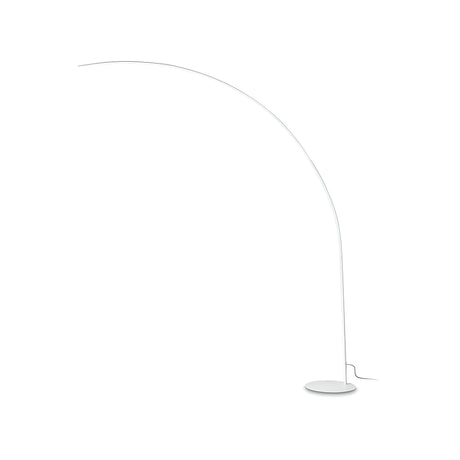 The Next LED Floor Lamp 30W 2000K in white presents a minimalist, modern aesthetic with its slim, arched design. This contemporary piece features a curved arm attached to a round base, with the power cord extending from the base, making it an ideal choice for modern lighting solutions.