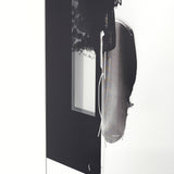 Connect II Brushstroke Printed Glass Wall Mirror 150cm, rectangular frameless design with bold black brushstroke print over partly mirrored glass, revealing the wall beneath.
