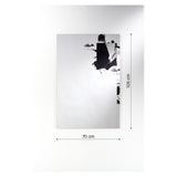 Connect III Printed Glass Wall Mirror, 70x105cm, frameless rectangular mirror with a torn black printed design revealing a photographic image beneath.