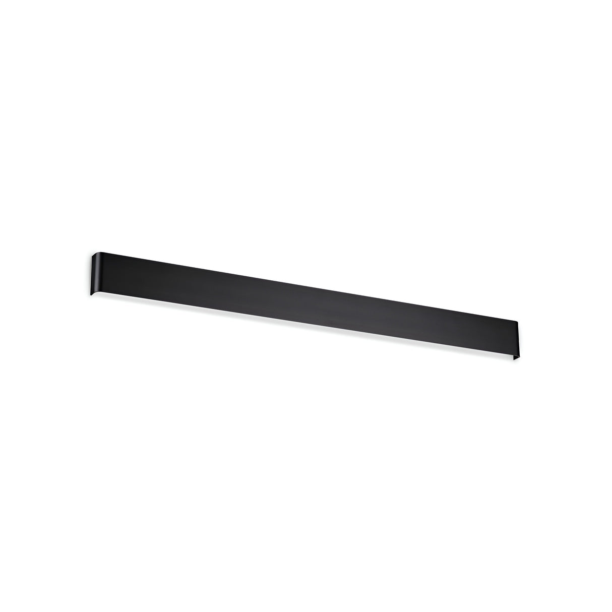 The Clarityx LED Wall Light 37W 4000K in black, measuring 110cm, seamlessly integrates modern lighting against a plain white background while featuring energy-saving technology.