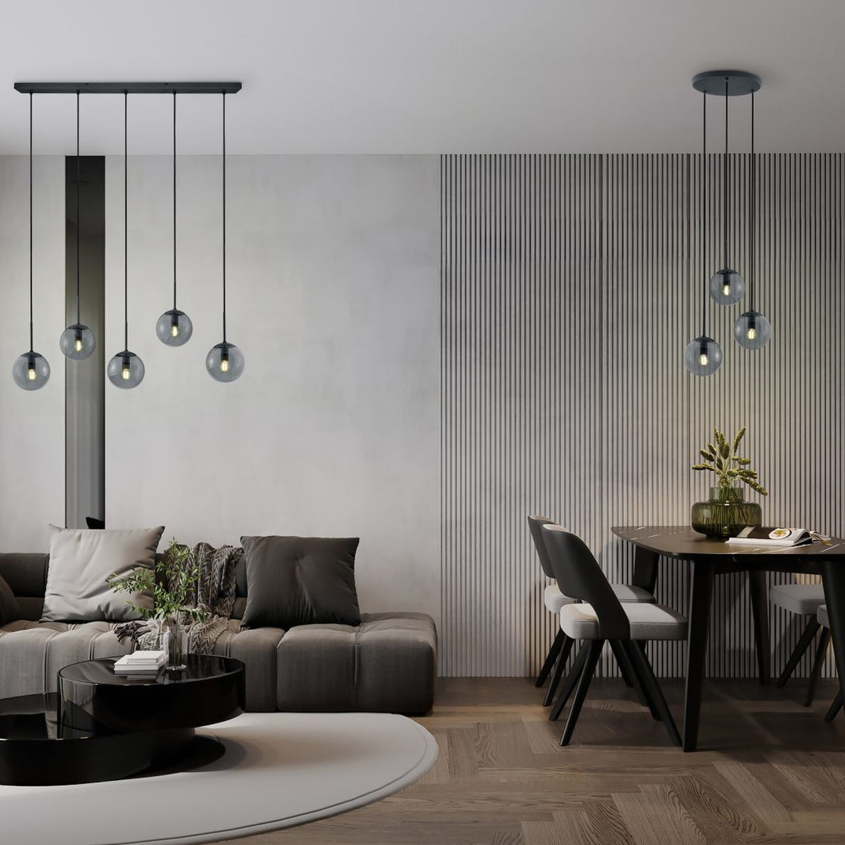 Balini 3 Light Globe Chandelier – Anthracite