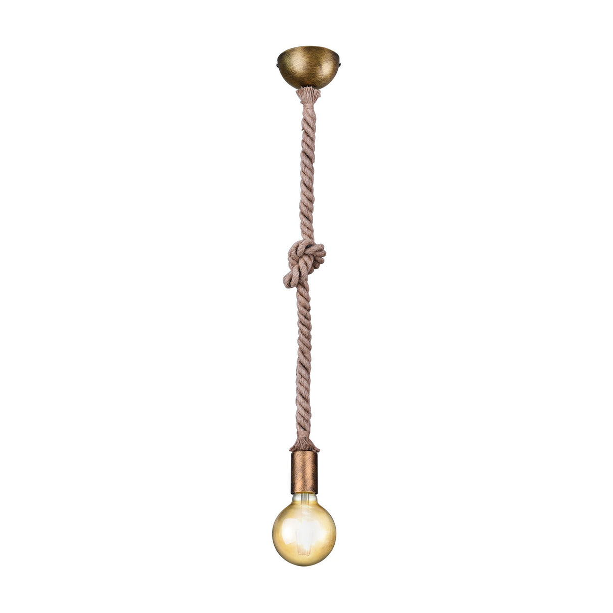 Rope Globe Pendant – Antique Brass