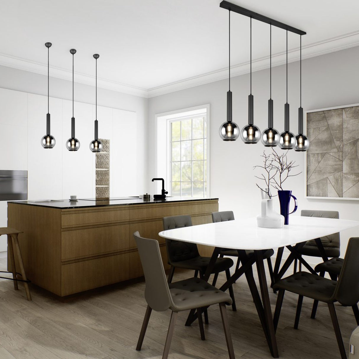 Clayton Globe Pendant – Matt Black
