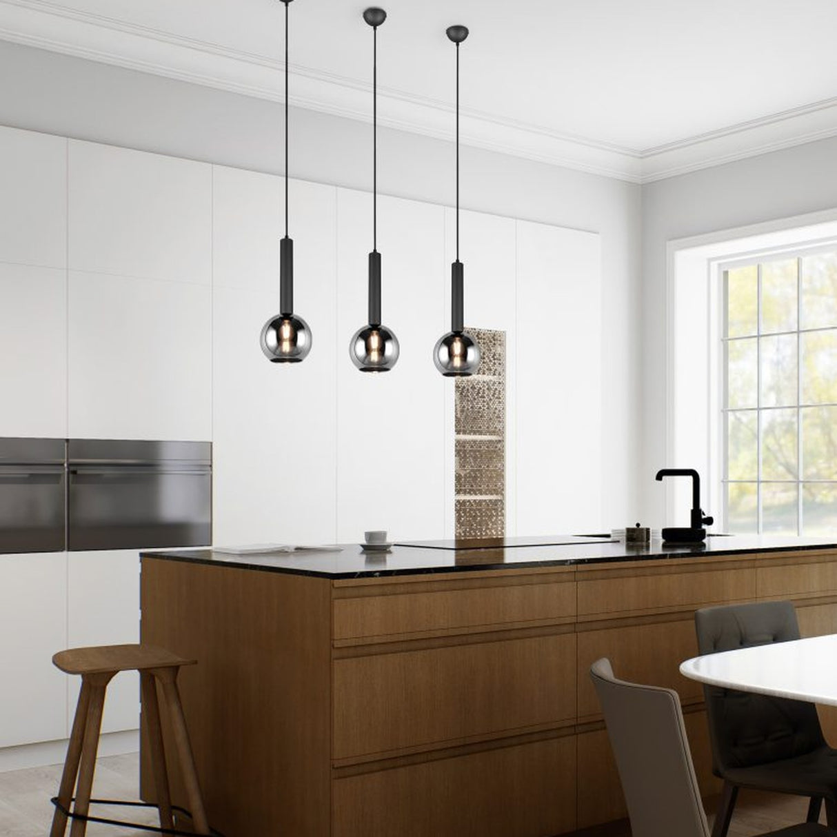 Clayton Globe Pendant – Matt Black