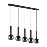 Clayton 5 Light Glass Chandelier – Matt Black