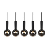 Clayton 5 Light Glass Chandelier – Matt Black